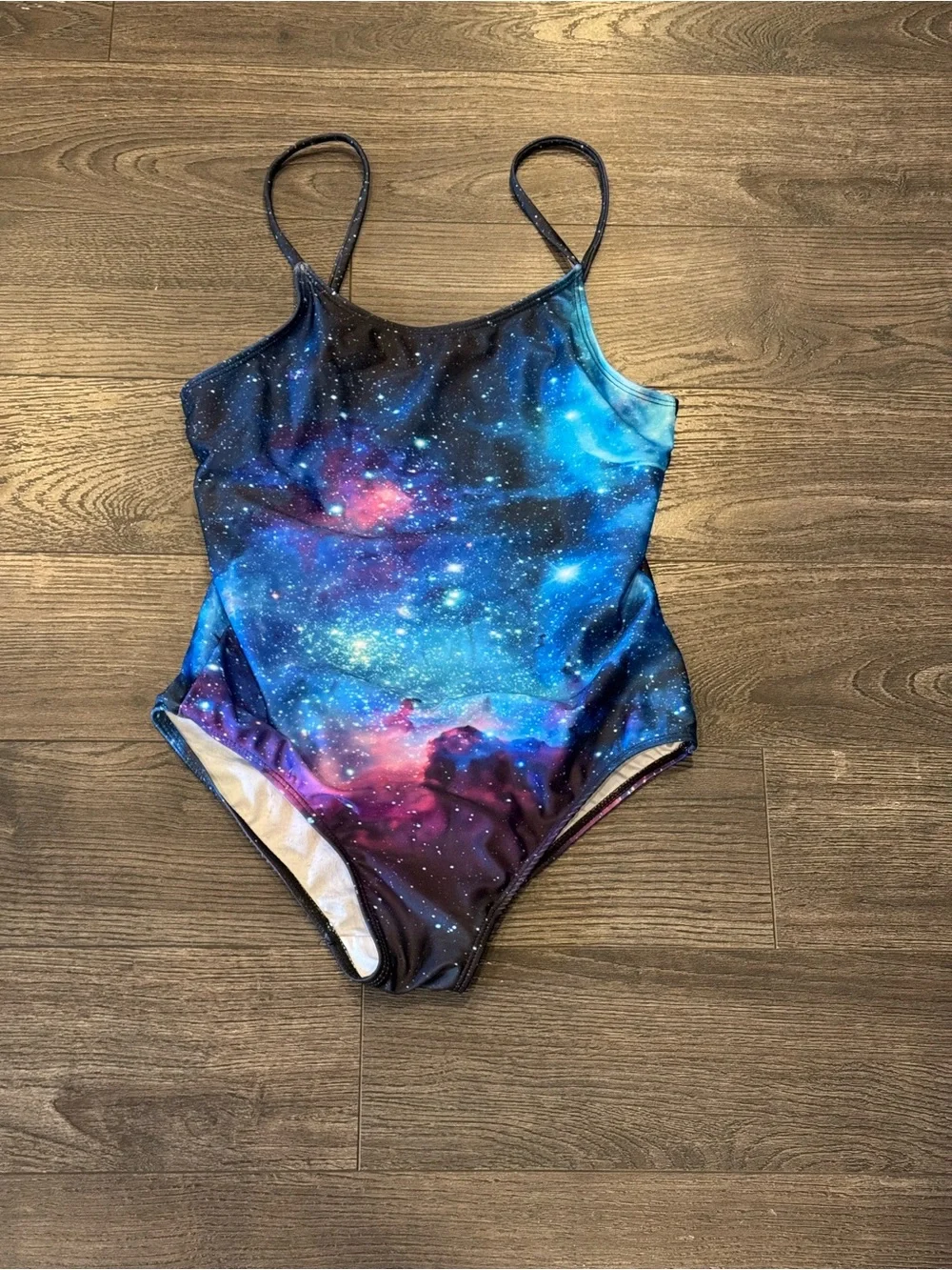 Girls' 10 - 12 Galaxy Print One-Piece Swimsuit - Blue/Purple
